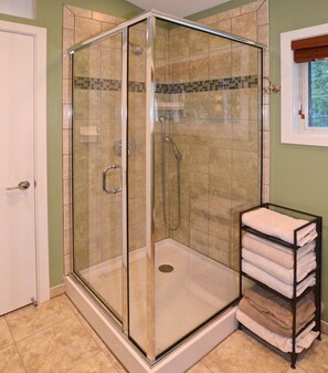 Shower, hair dryer, towels, soap - Unequalled Views of Reservoir & Mtns, Affordable, Totally Private (West Hurley)
