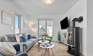 Fernseher, Kamin, Videothek