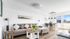 TV, fireplace - Ferienwohnung Watt Schön! Büsum (Büsum)