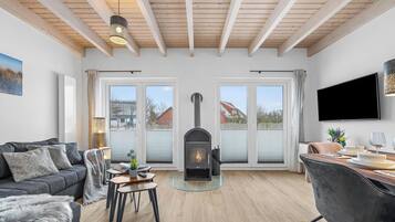 TV, fireplace, table tennis