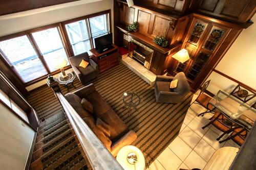 Family Condo, 1 Bedroom, Non Smoking | Living area | 40-inch flat-screen TV with cable channels, TV, fireplace