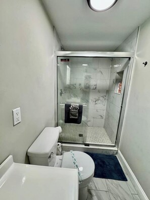 Shower, hair dryer, towels, shampoo - Cozy Remodeled Studio Near the Beach (Clearwater)