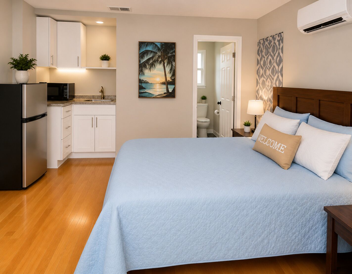 1 habitación, tabla de planchar con plancha, cuna de viaje y wifi 