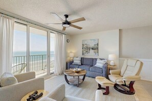 TV - Updated, oceanfront, 6th-floor condo with pool, grilling area, & beach access (North Myrtle Beach)