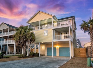 Exterior - Bombastic Home ~Steps to Beach~Hot Tub~Game Room~Sleeps 13! (Surf City)