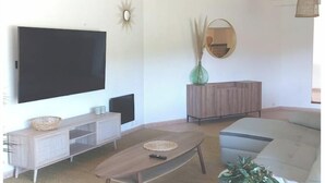 スマートテレビ、暖炉、テレビゲーム、書庫