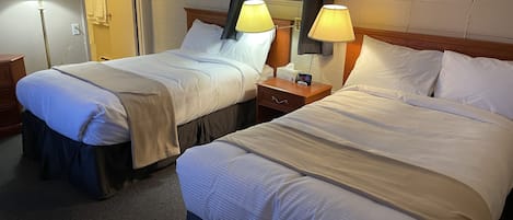 Laptop workspace, free WiFi, bed sheets