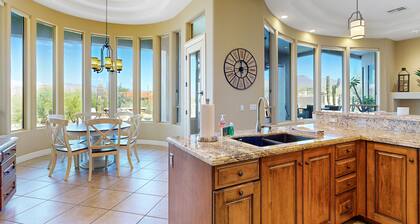 Beautiful mountain-view home with fireplace, private pool, grill, patio & W/D