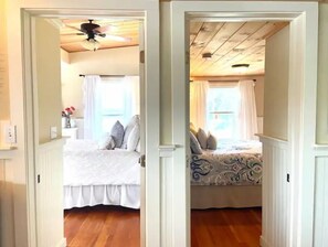 2 bedrooms, desk, iron/ironing board, travel cot