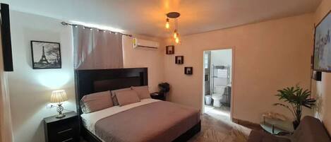 1 dormitori, planxa i posts de planxar, wifi gratuïta i roba de llit