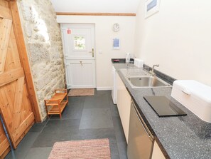 Fridge, dishwasher, electric kettle, toaster
