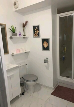 Haartrockner, Handtücher, Seife, Toilettenpapier