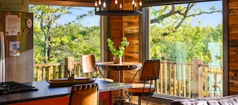 Fireplaces, hot tub, romantic cabin perfect for a honeymoon or a getaway for two