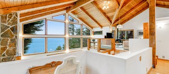 Lovely, open home with water views, scenic deck, & 2 fireplaces - near Seattle