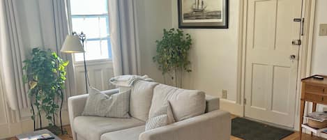 Smart TV, chimenea y libros