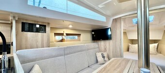 Boat 'Hausboot Segelyacht Nui' on the sea and Private Terrace