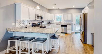 Polished home near the Kennebunks with pool, gym & game room