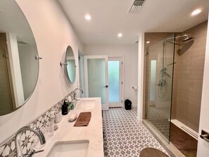Hair dryer, towels