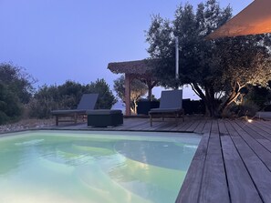 Outdoor pool, a heated pool