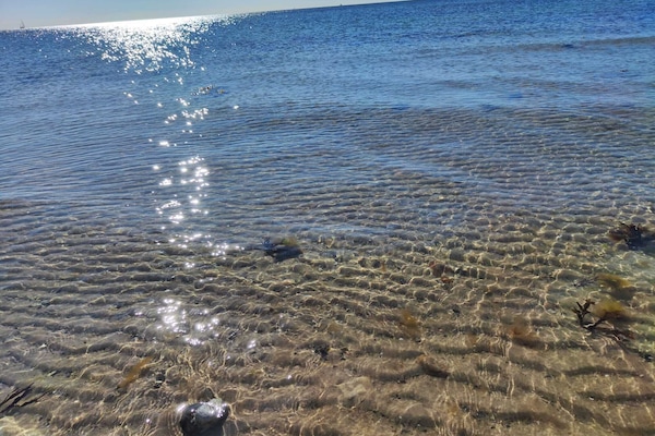 Nær stranden og solsenger