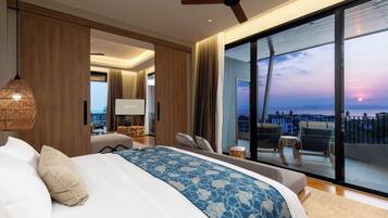 Ropa de cama de alta calidad, edredón y minibar