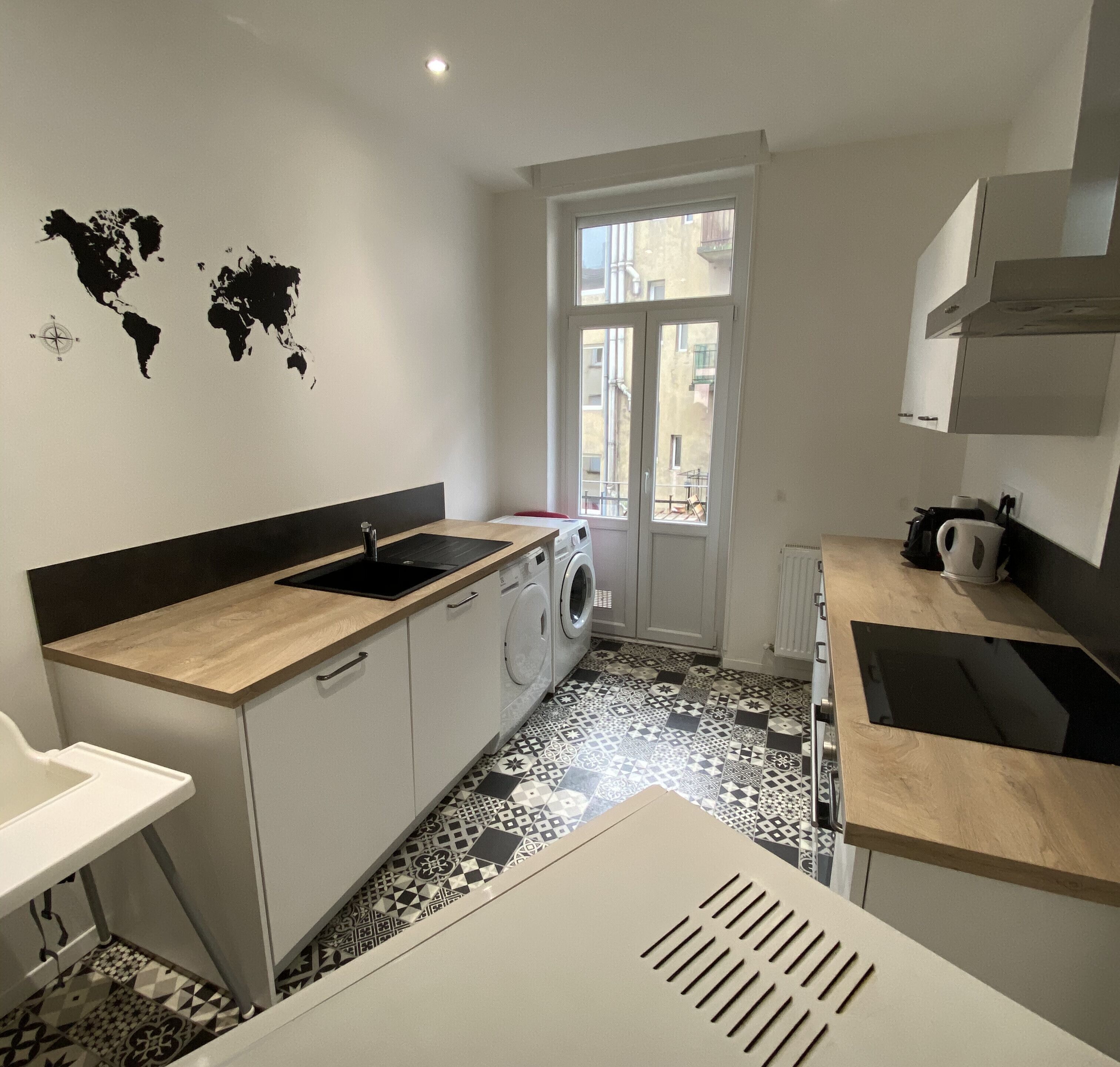 Refrigerador, microondas, horno y lavavajillas 