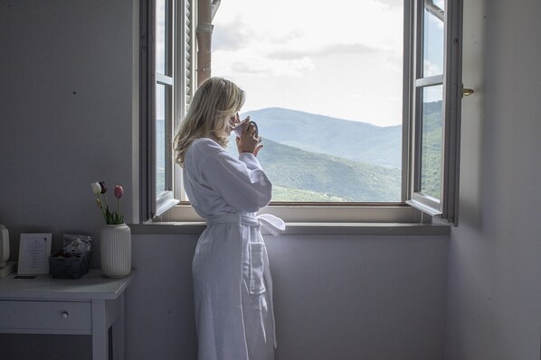 Vue sur la campagne depuis l’hébergement