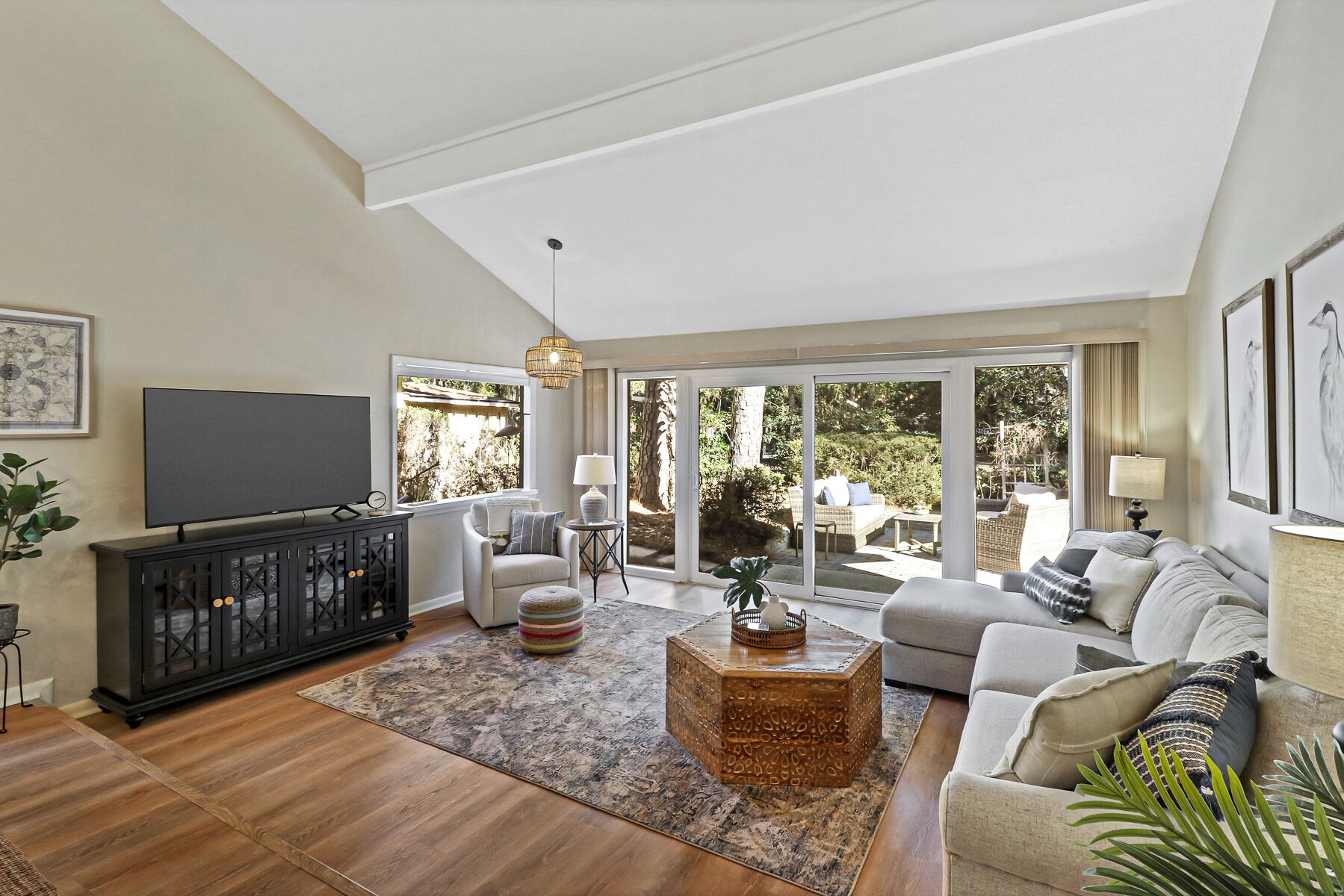 Decorator-designed Sea Pines home with multiple living spaces
