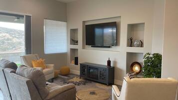 電視、壁爐、DVD 播放機