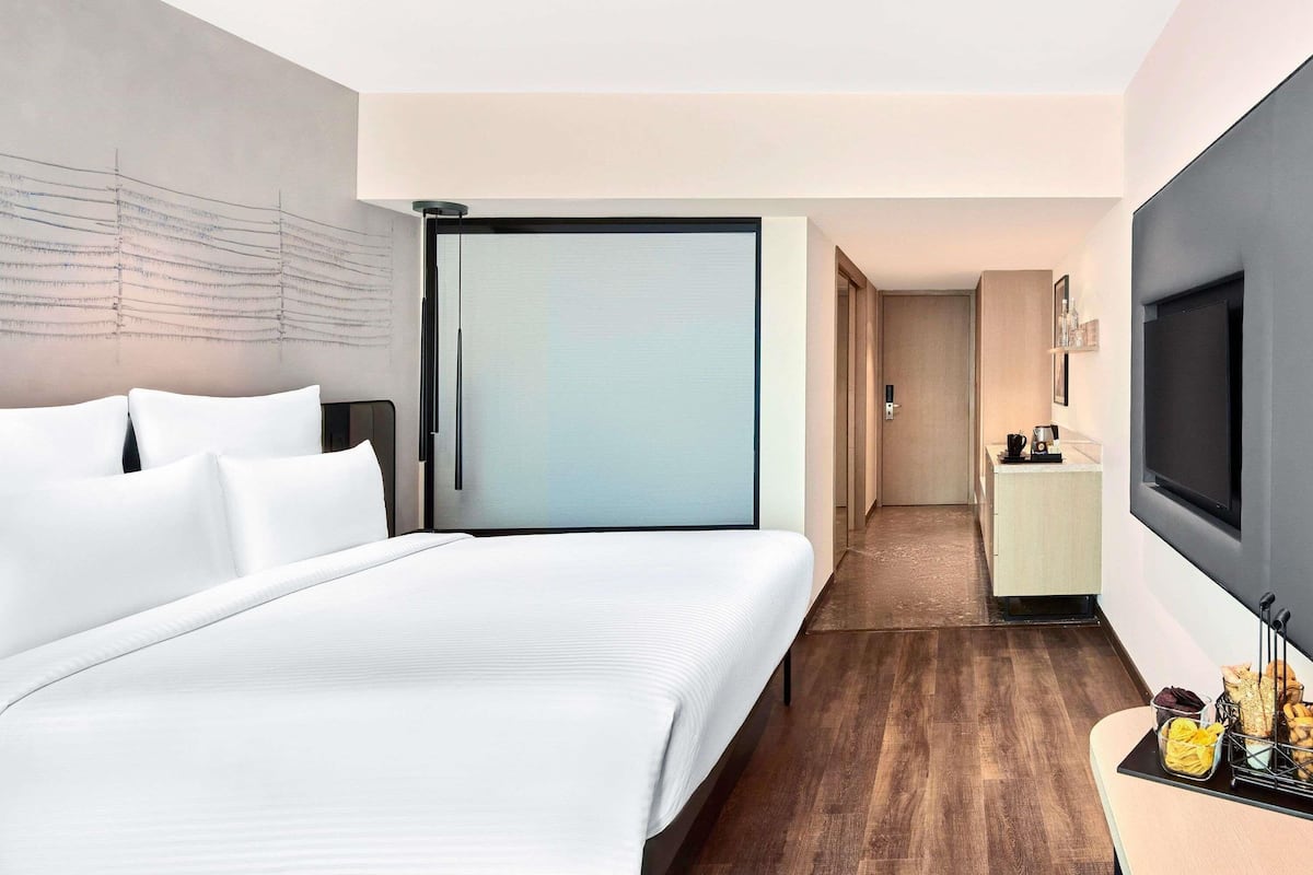 In-room safe, desk, laptop workspace, iron/ironing board