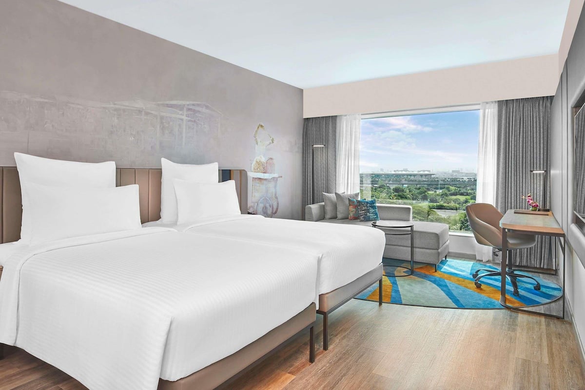 In-room safe, desk, laptop workspace, iron/ironing board