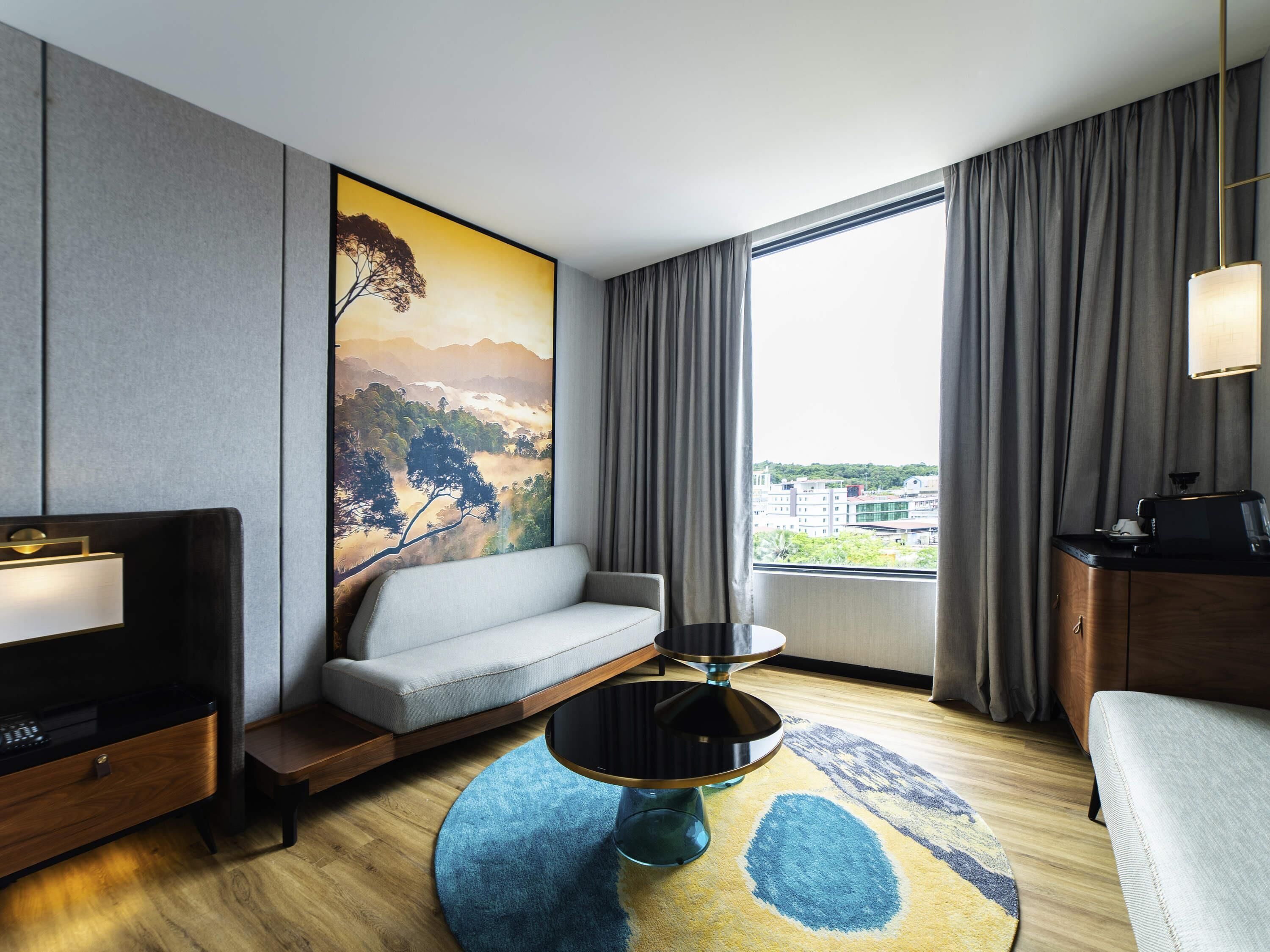 Junior Suite with 1 King Size Bed | In-room safe, blackout drapes, iron/ironing board, free WiFi
