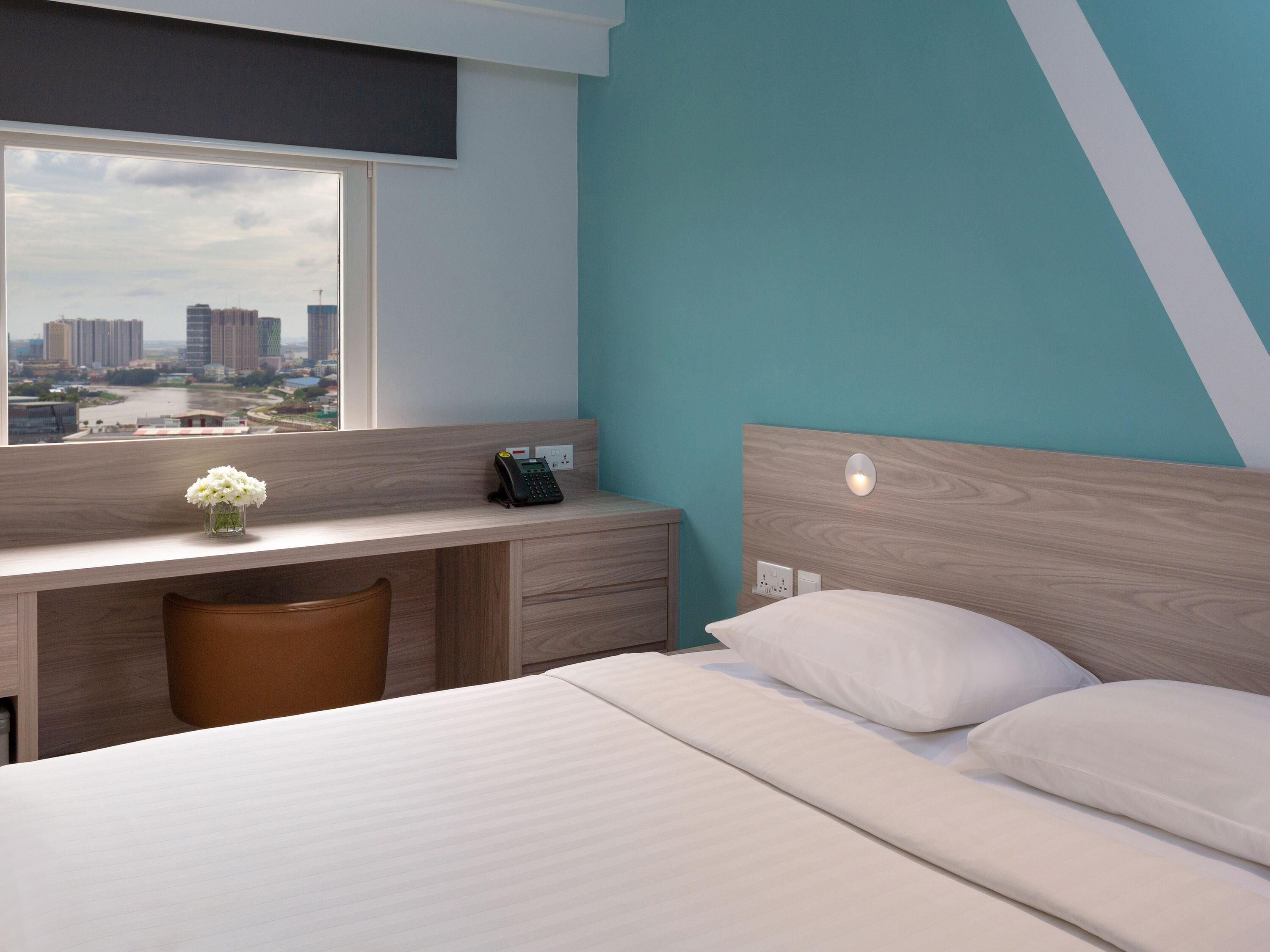 Standard Double Room, 1 Double Bed | In-room safe, desk, laptop workspace, blackout drapes