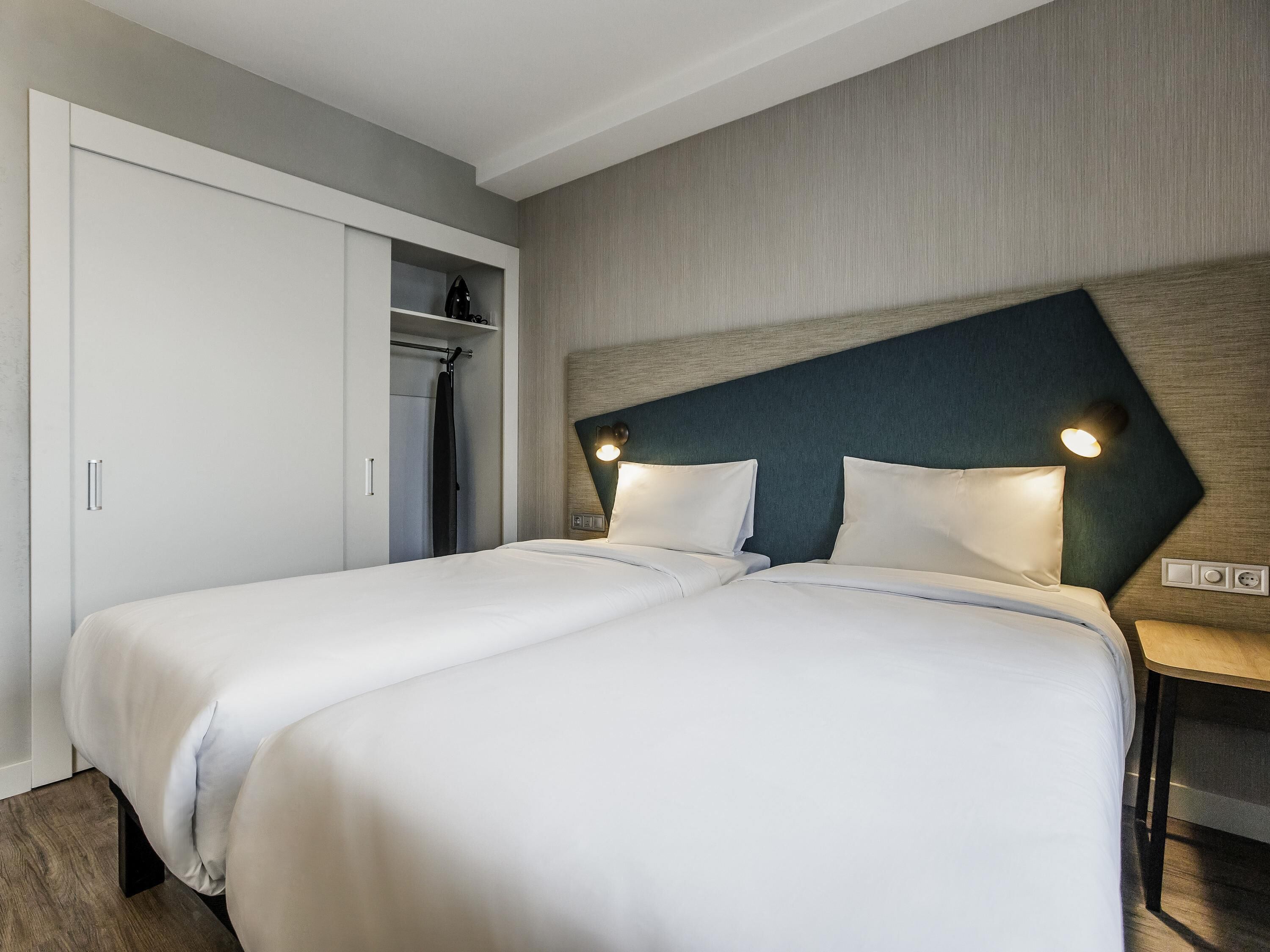 Hypo-allergenic bedding, desk, laptop workspace, soundproofing