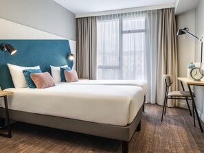 Hypo-allergenic bedding, desk, laptop workspace, soundproofing