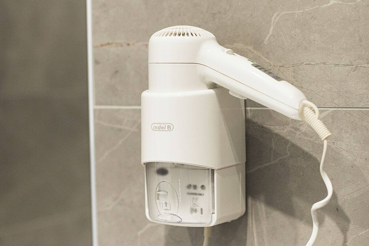 Shower, rainfall showerhead, hair dryer, bidet