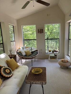 Smart TV, fireplace, books, computer monitors - Large unique home in the beautiful Ozark Mountains on the Kings River. (Berryville)