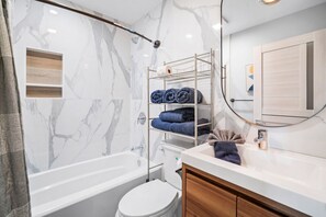 Hair dryer, towels