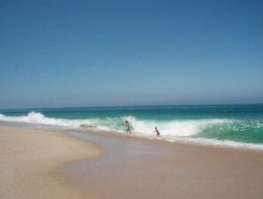 Guests can enjoy a serene beach experience with access to the ocean.