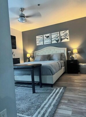 1 habitación, tabla de planchar con plancha, wifi y ropa de cama