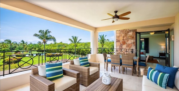 Outdoor dining - Condo Azalea in Hacienda de Mita by Mita Residential. Luxury, Inside PM Gates (Punta Mita)