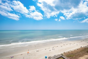 On the beach, beach towels