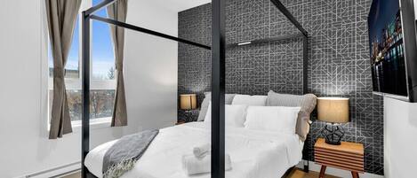 1 habitación, tabla de planchar con plancha, wifi y ropa de cama