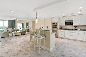 Deluxe Condo (unit 509  (#73956)) | Private kitchen | Full-size fridge, microwave, oven, stovetop - Miramar Condominiums (Ocean City)