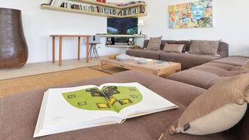 Smart TV, books, stereo