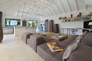 Smart TV, books, stereo