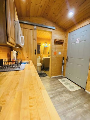 Shower, eco-friendly toiletries, hair dryer