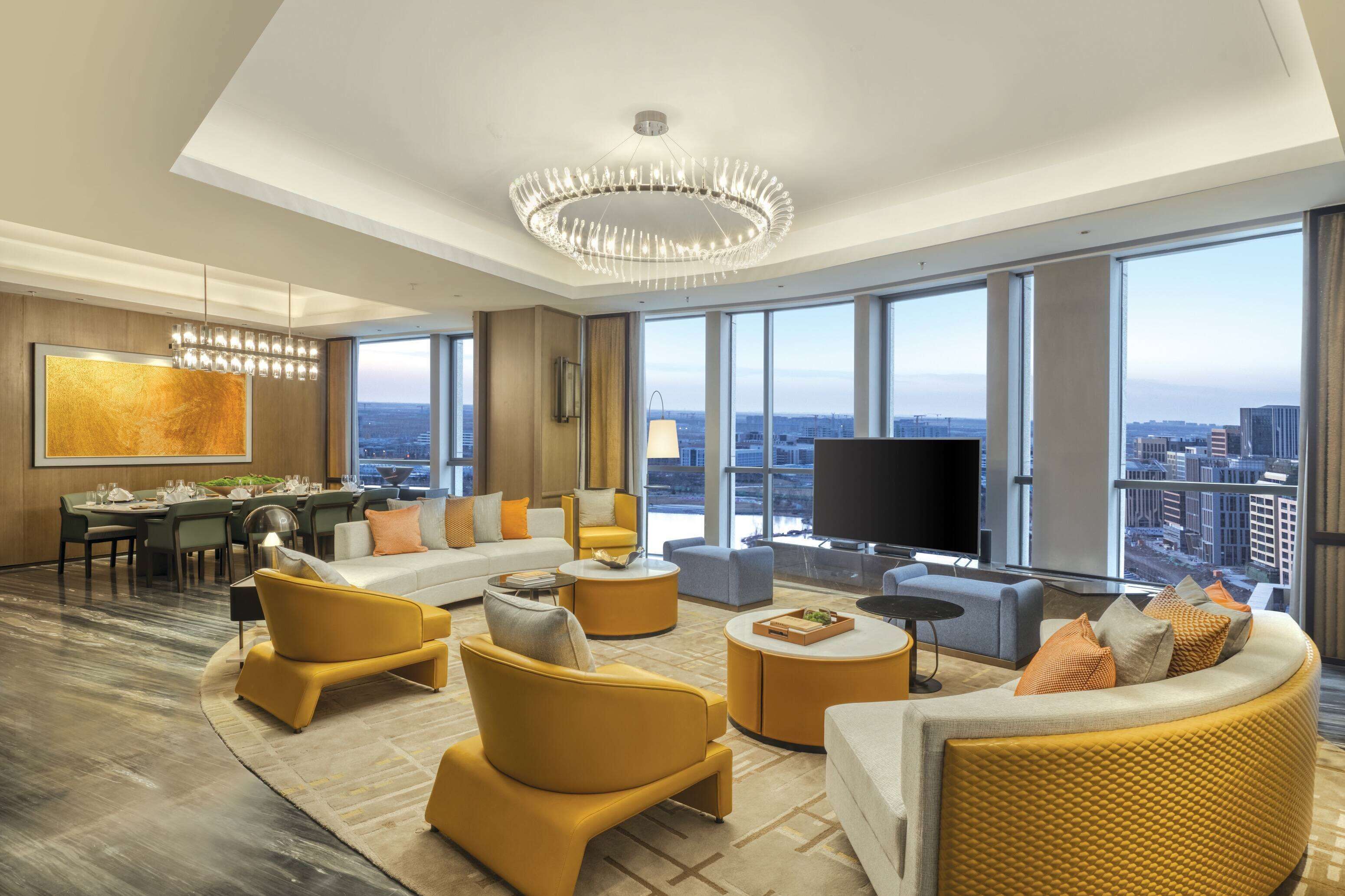 Phòng Suite Presidential, 1 giường cỡ king, không hút thuốc | Bộ đồ giường cao cấp, chăn bông, minibar, két bảo mật tại phòng 