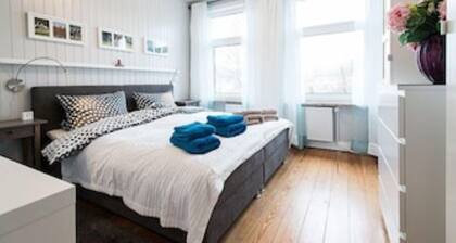 Excusive old building DG 80m² center within walking distance, 2 bedrooms, fireplace, XXL sofa