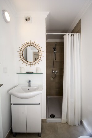 Regadera, secadora de cabello, bidet, toallas 
